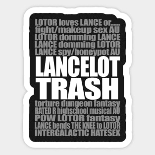 LANCELOT TRASH (White Version) Sticker